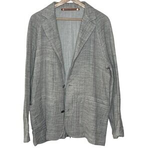 Billy Reid  Grey Linen Cotton Lightweight Summer Blazer Cinch Waist Size M
